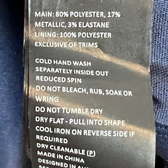 Bardot Lurex Rib Midi Dress in Navy Lurex Metallic Sparkle Womens size Small NWT - Picture 8 of 9